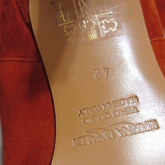 Marina Rinaldi Orange Suede Ankle Boots - Picture 3 of 15